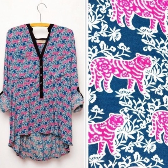 Anthropologie Vanessa Virginia Tiger Honore Blouse - Picture 2 of 4